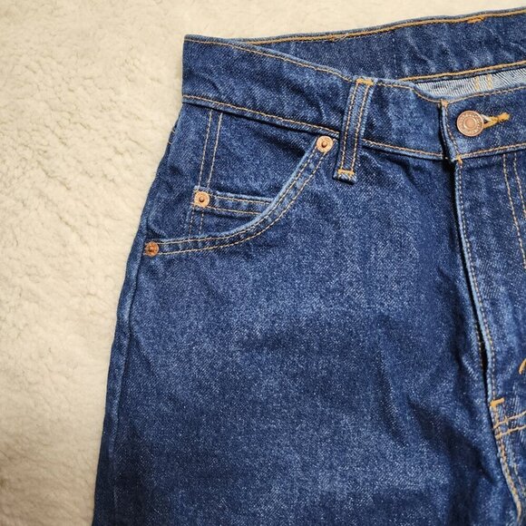 Vintage 70s Levis Jeans 30x29 Orange Tab 684 0217 Frayed Hem Dark Wash Mid Rise - Picture 3 of 11